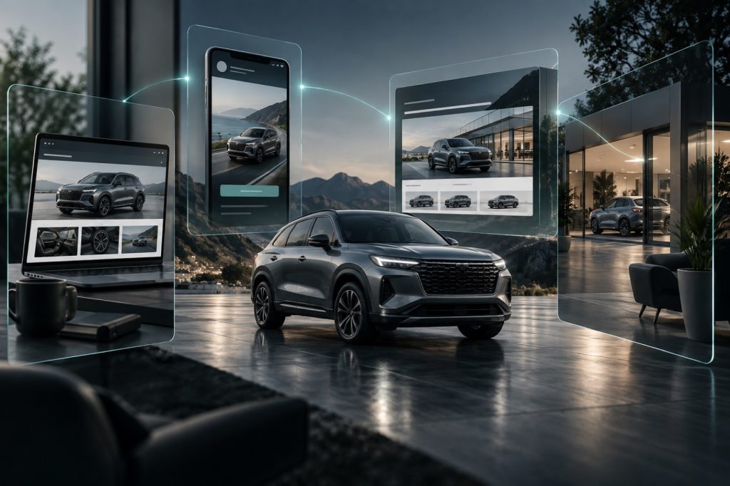 Automotive shopper journey across connected retargeting touchpoints